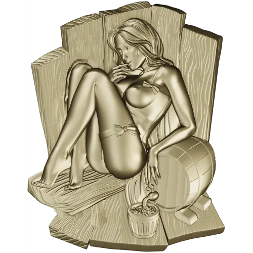 High-relief Sauna Maiden STL for CNC Router