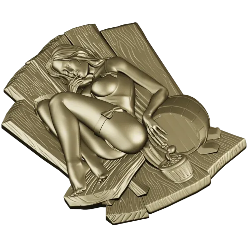 High-relief Sauna Maiden STL for CNC Router