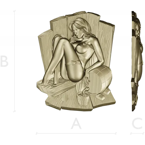 High-relief Sauna Maiden STL for CNC Router