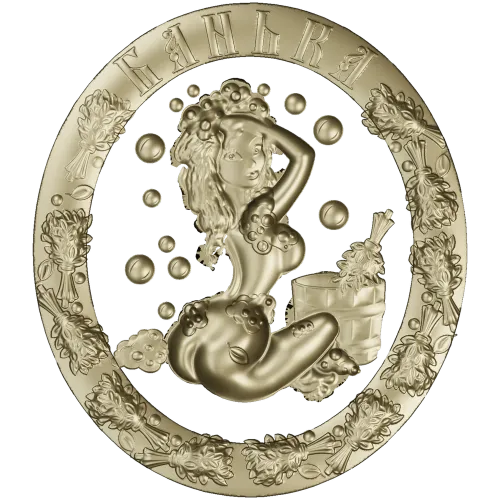 Sauna Nymph Medallion - detailed STL 3D model for CNC