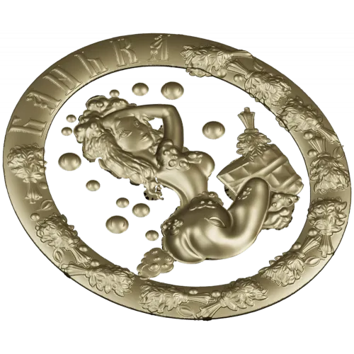 Sauna Nymph Medallion - detailed STL 3D model for CNC