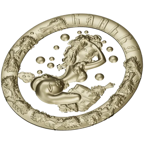 Sauna Nymph Medallion - detailed STL 3D model for CNC