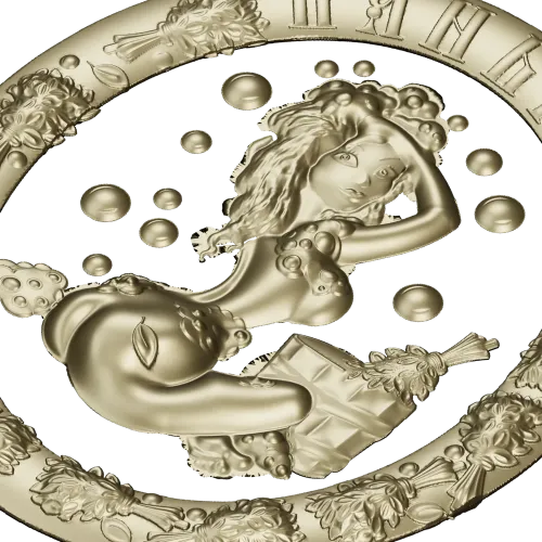 Sauna Nymph Medallion - detailed STL 3D model for CNC
