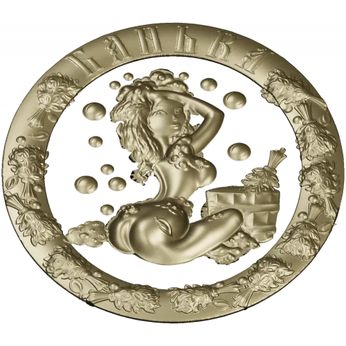 Sauna Nymph Medallion - detailed STL 3D model for CNC