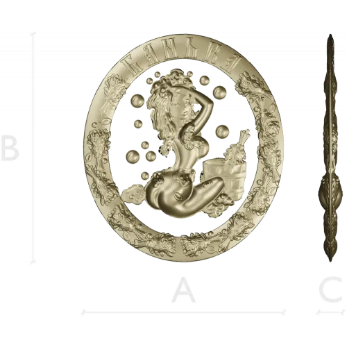 Sauna Nymph Medallion - detailed STL 3D model for CNC