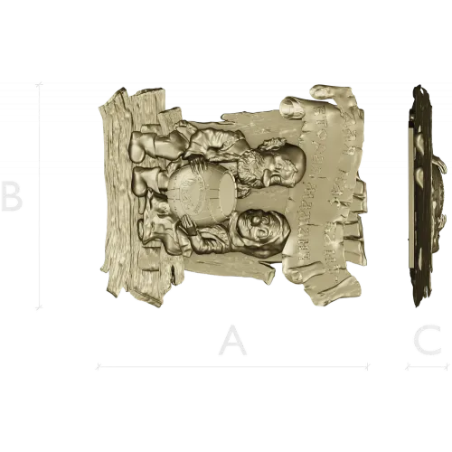 Bathhouse Companions Relief - STL 3D Model for CNC
