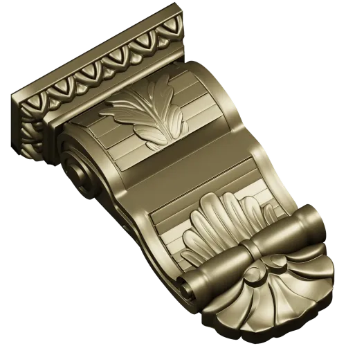 Classical Acanthus & Shell Corbel - STL 3D Model for CNC