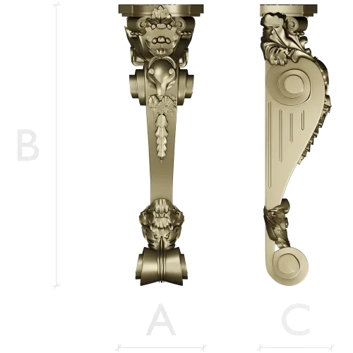 Baroque Decorative Corbel STL for CNC Milling