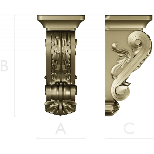 Classical Acanthus Corbel - STL 3D Model for CNC