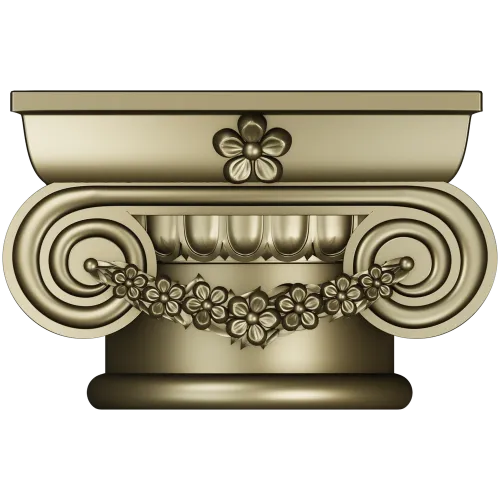 Floral Ionic Bracket - STL 3D model for CNC carving