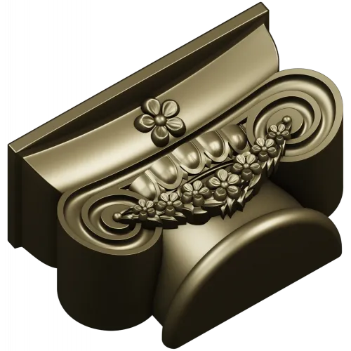 Floral Ionic Bracket - STL 3D model for CNC carving