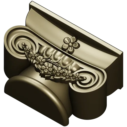 Floral Ionic Bracket - STL 3D model for CNC carving