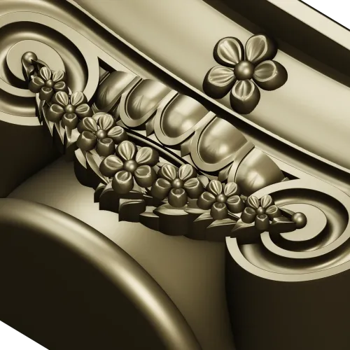 Floral Ionic Bracket - STL 3D model for CNC carving