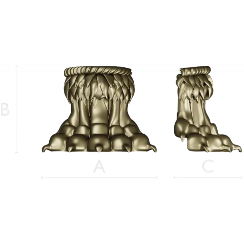 Декоративный кронштейн-лапа в стиле акант - 3D STL для ЧПУ
