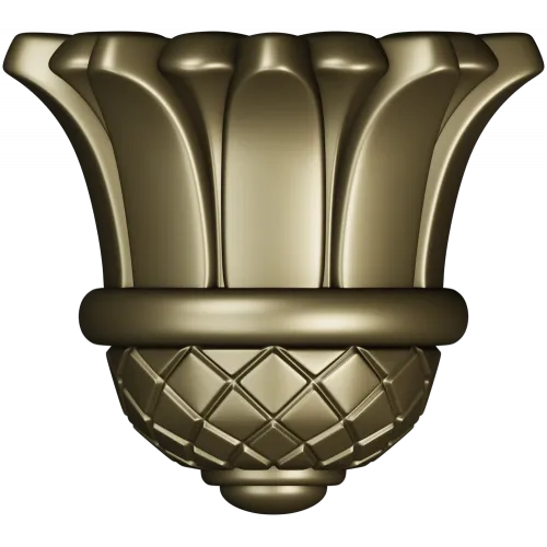 Floral Bud Finial - STL 3D model for CNC