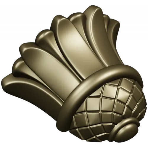 Floral Bud Finial - STL 3D model for CNC