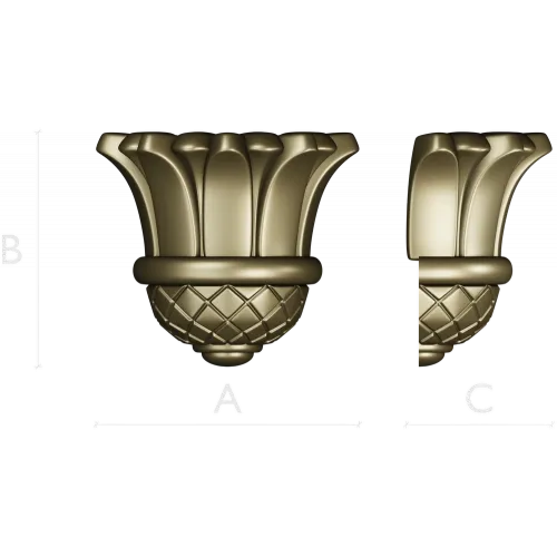 Floral Bud Finial - STL 3D model for CNC