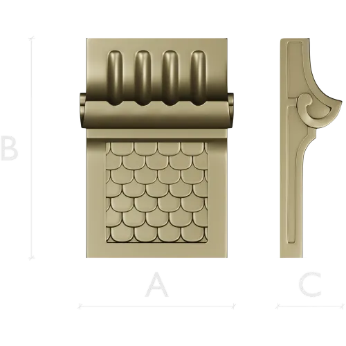 STL модель кронштейна с чешуйчатым рельефом для ЧПУ