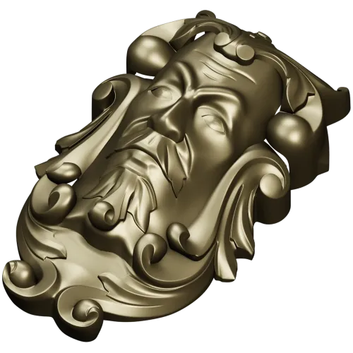 Барочный маскарон - 3D модель STL для ЧПУ