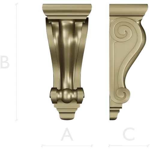 Classical Scroll Corbel - STL 3D Model for CNC