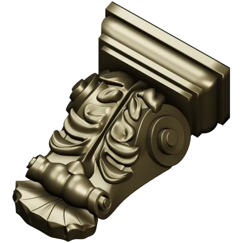 Классический кронштейн с акантовыми листьями - STL для ЧПУ