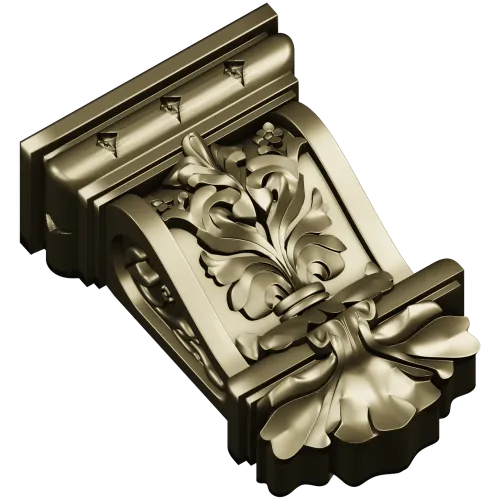 Ornate Acanthus Corbel - STL 3D Model for CNC