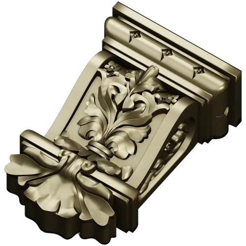 Ornate Acanthus Corbel - STL 3D Model for CNC