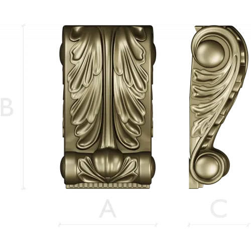 Acanthus Scroll Corbel - STL 3D model for CNC milling