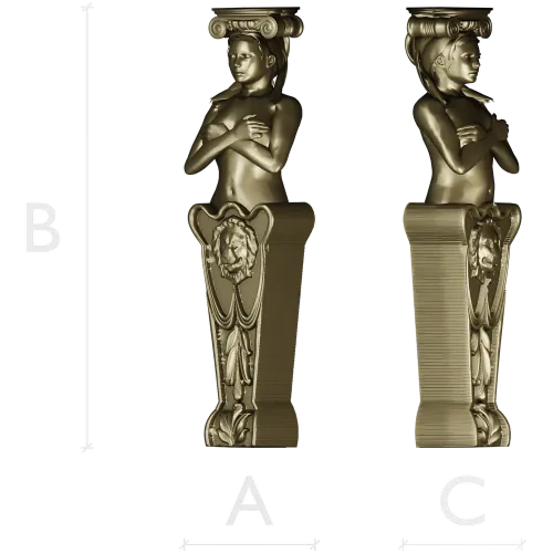 Caryatid Corbel - STL 3D model for CNC carving