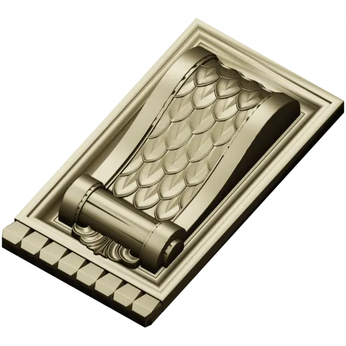 Scales & Scroll Decorative Bracket - STL 3D model for CNC
