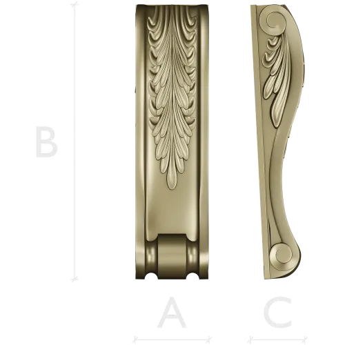 Acanthus Scroll Corbel - STL 3D model for CNC milling