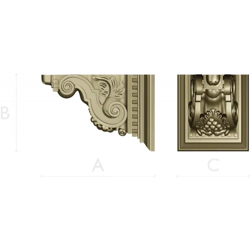 Regal Acanthus Corbel STL for CNC Milling