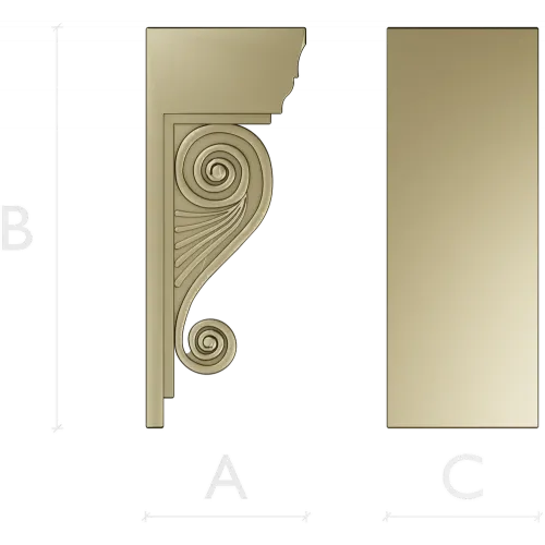 Classic Scroll Corbel STL for CNC