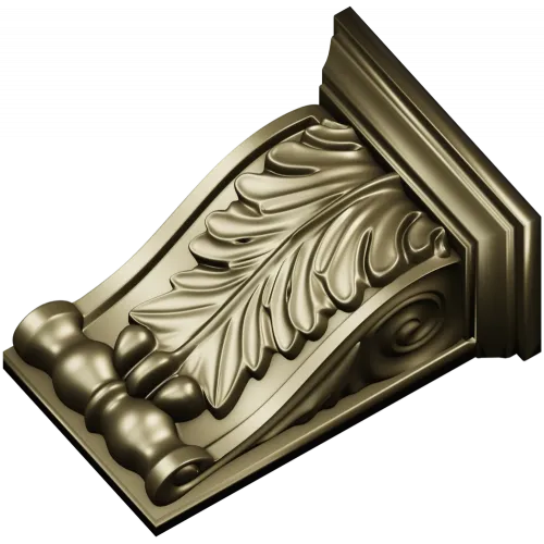 Classical Acanthus Corbel STL for CNC milling - high-relief 3D model