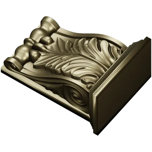 Classical Acanthus Corbel STL for CNC milling - high-relief 3D model