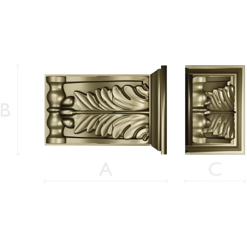 Classical Acanthus Corbel STL for CNC milling - high-relief 3D model
