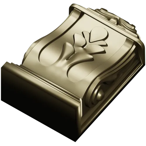 Acanthus Scroll Bracket STL for CNC Milling