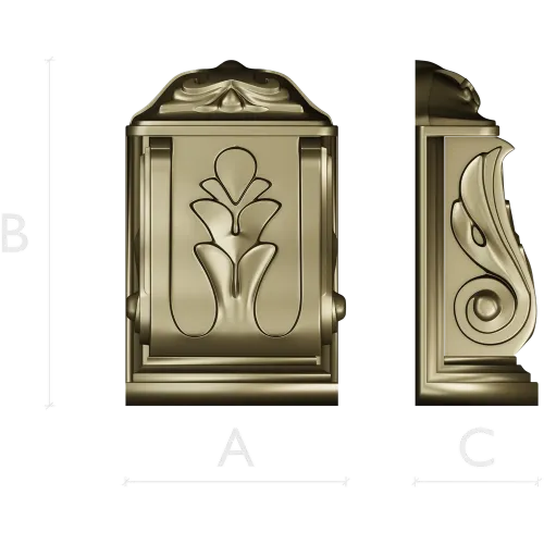 Acanthus Scroll Bracket STL for CNC Milling