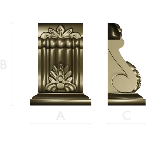 Regal acanthus corbel 3D STL for CNC milling