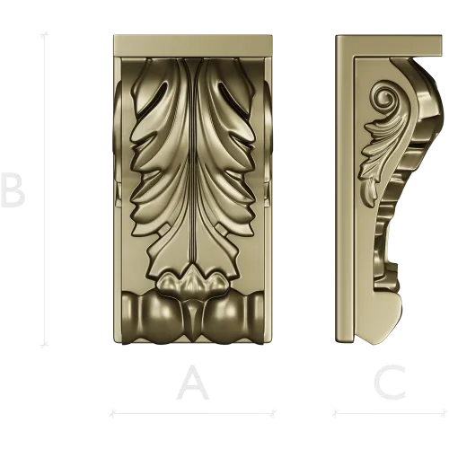 Acanthus Scroll Corbel - STL 3D Model for CNC Milling