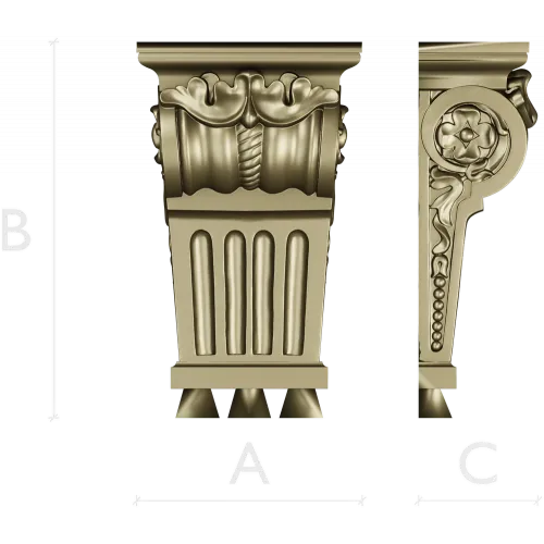Классическая декоративная капитель - STL модель для ЧПУ