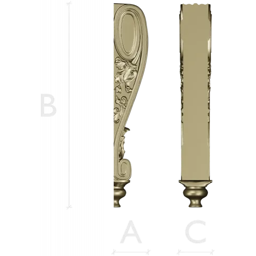 Ornate Acanthus Bracket - STL 3D model for CNC