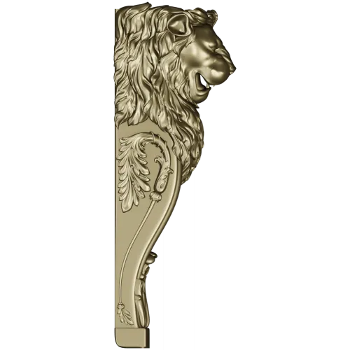 Lion Corbel STL for CNC - High-Relief Decorative Bracket