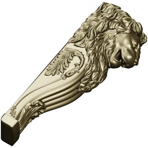 Lion Corbel STL for CNC - High-Relief Decorative Bracket