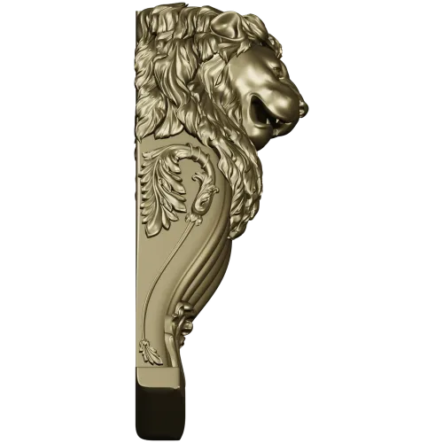 Lion Corbel STL for CNC - High-Relief Decorative Bracket