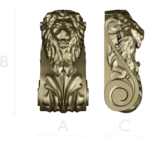 Lion Acanthus Corbel STL 3D model for CNC