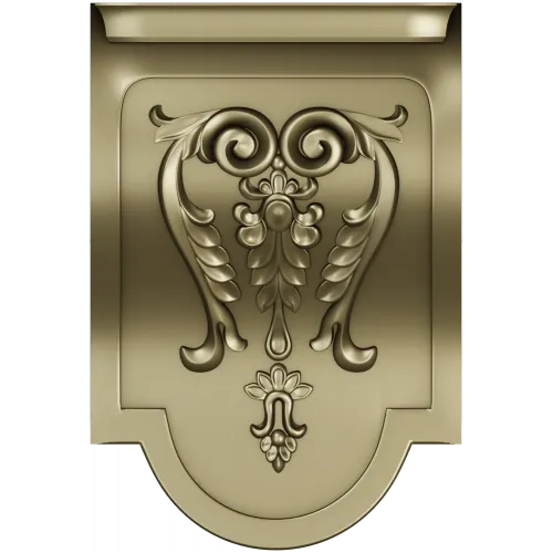 Acanthus Scroll Decorative Bracket STL for CNC Milling