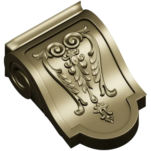 Acanthus Scroll Decorative Bracket STL for CNC Milling