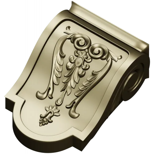 Acanthus Scroll Decorative Bracket STL for CNC Milling
