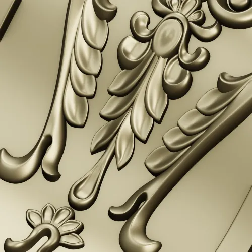 Acanthus Scroll Decorative Bracket STL for CNC Milling